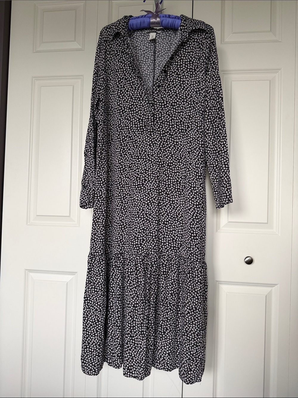 H&M Black and White Printed Maxi Dress